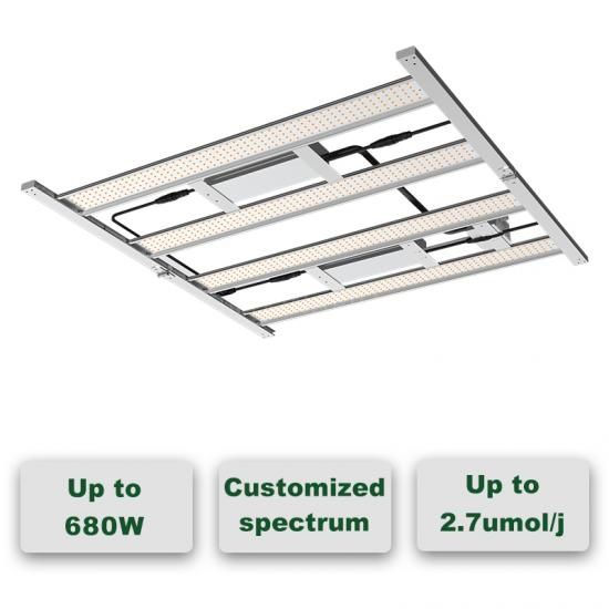Top grow light bar Square 680W 2.6umol/J PPE dimmable full Spectrum indoor
